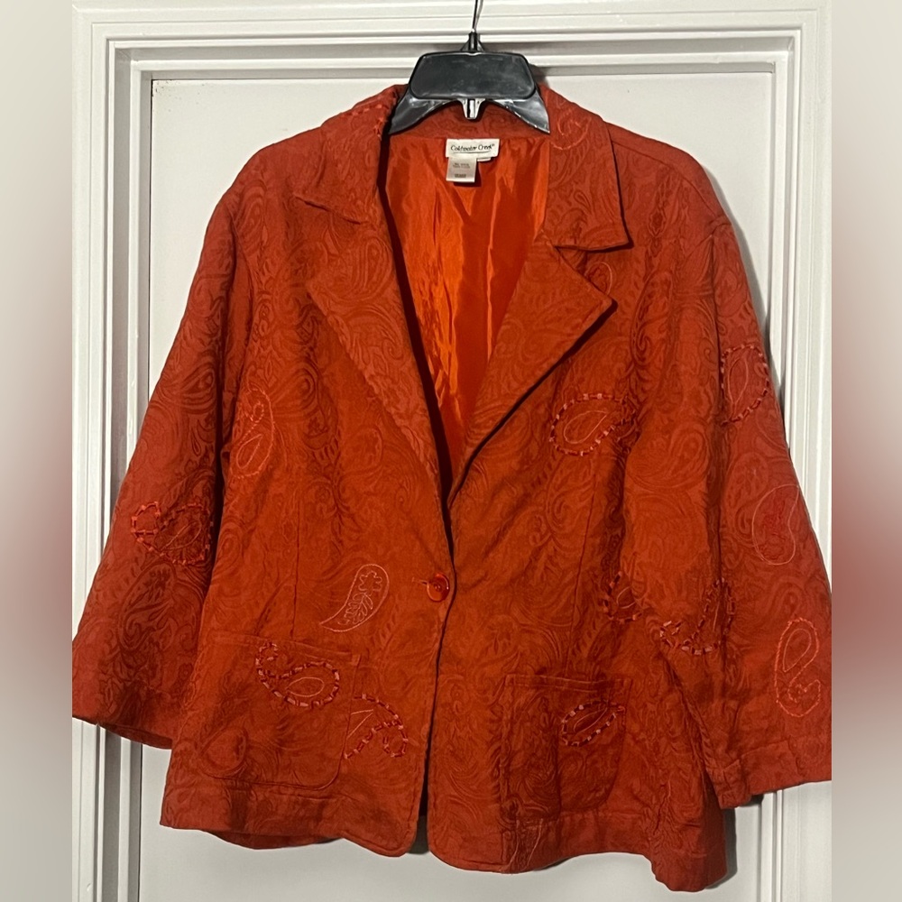 Coldwater Creek Vibrant Red Cotton jacket